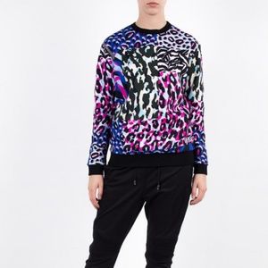 VERSACE MULTICOLOUR LEOPARD PRINT SWEATSHIRT. Size: 42IT (Size M USA)